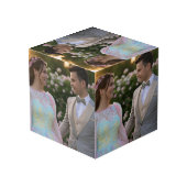 Cube Photo Ajouter une Personnaliser photo Mariage (Angle arrière)