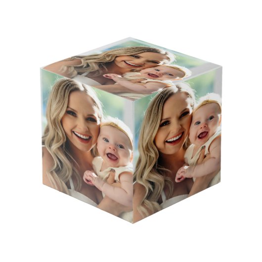 Cube Photo Ajouter une photo de bébé Personnaliser (Angle devant)