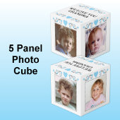 Cube Photo Ajoutez 4 images nous vous aimons grand-mère bleu