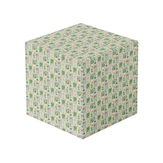 Cube Photo amour cactus - aquarelle (Angle devant)
