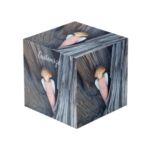 Cube Photo Ange sculpté dans l'arbre Thunder Cove (Angle devant)