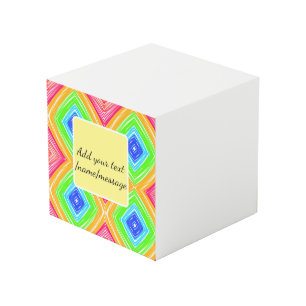 Cube Photo Aquarelle arc-en-ciel ajoutez nom texte message pe
