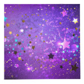 Cube Photo Arrière - plan de feuille violet avec étoiles (Droite)