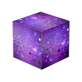 Cube Photo Arrière - plan de feuille violet avec étoiles (Angle arrière)