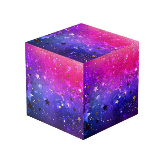 Cube Photo Arrière - plan rose brillant (Angle devant)