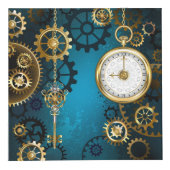 Cube Photo Arrière - plan turquoise à vapeur avec engrenages (Droite)