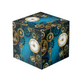 Cube Photo Arrière - plan turquoise à vapeur avec engrenages (Angle arrière)