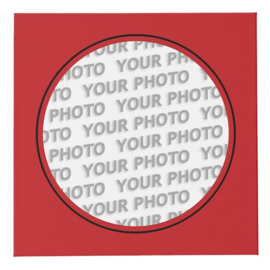 Cube Photo Arrondi en Carré Cadre rouge + votre photo (Droite)