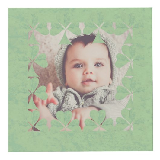 Cube Photo "Ayez une joyeuse St. Patrick's Day" Shamrock Fram (Droite)