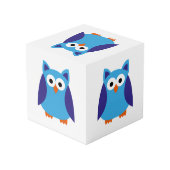 Cube Photo Bande dessinée bleue de hibou (Angle arrière)