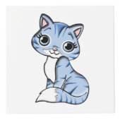 Cube Photo Bande dessinée mignonne de chat bleu (Droite)