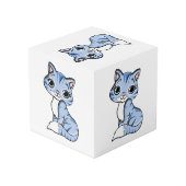 Cube Photo Bande dessinée mignonne de chat bleu (Angle arrière)