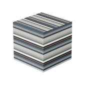Cube Photo Bandes blanches gris mignonnes (Angle arrière)