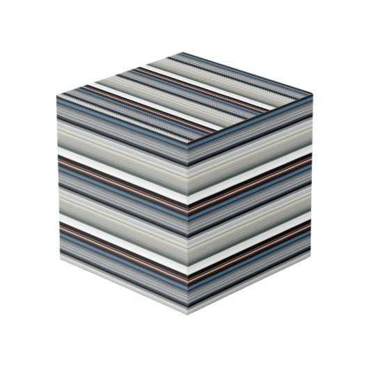 Cube Photo Bandes blanches gris mignonnes (Angle devant)
