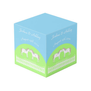 Cube Photo Beau Cheval Mariage Blanc Personnalisé Photo Téléc