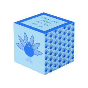 Cube Photo Bébé bleu mignon Garçon Thanksgiving Turquie Perso