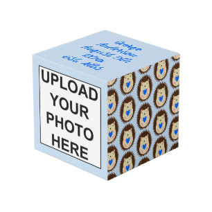 Cube Photo Bébé Garçon Bleu Cœur Hérisson Téléversement de ph