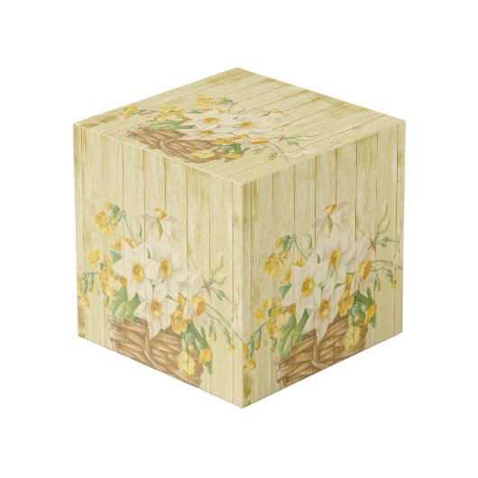 Cube Photo Belles jonquilles colorées personnalisées (Angle devant)