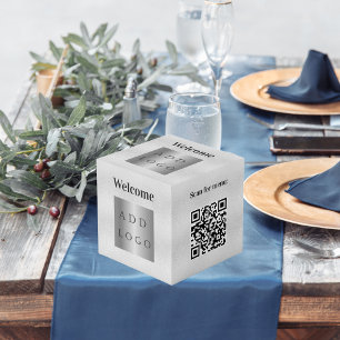 Cube Photo Bienvenue logo de l'entreprise Code QR table de me