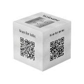 Cube Photo Bienvenue logo de l'entreprise QR codes argent inf (Angle devant)