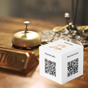 Cube Photo Bienvenue logo de l'entreprise QR codes info table