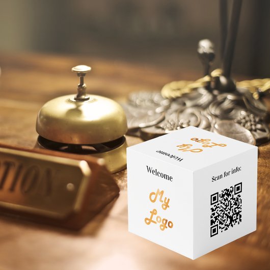 Cube Photo Bienvenue logo de l'entreprise QR menu code table