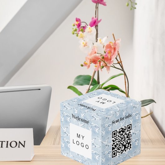 Cube Photo Bienvenue logo de l'entreprise QR menu de code de