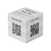Cube Photo Bienvenue QR code info hôtel restaurant table arge (Angle devant)