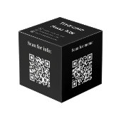 Cube Photo Bienvenue QR codes info hotel restaurant table noi (Angle devant)