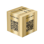 Cube Photo Bienvenue QR codes info hôtel restaurant table or (Angle devant)