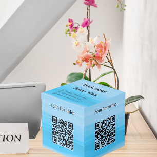 Cube Photo Bienvenue QR codes info hôtel restaurant table pla