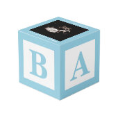 Cube Photo Bleu Bébé Bloc Sonogramme Garde de grossesse Photo (Angle devant)