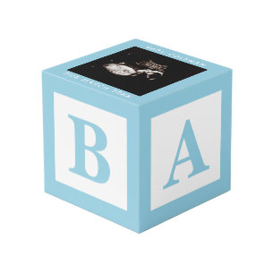 Cube Photo Bleu Bébé Bloc Sonogramme Garde de grossesse Photo