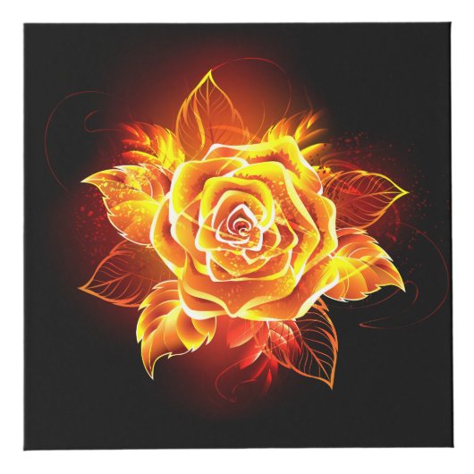 Cube Photo Blooming Fire Rose (Droite)
