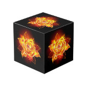 Cube Photo Blooming Fire Rose (Angle devant)