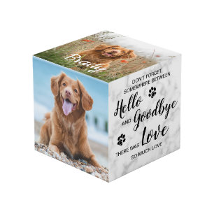 Cube Photo Bonjour Adieu Chien Keepsaké Animal de compagnie M