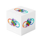 Cube Photo Bright infinity with rainbow butterfly (Angle devant)