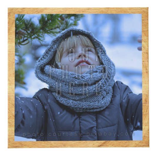 Cube Photo Cabine de journal Nom personnalisé Faux Wood Vinta (Droite)