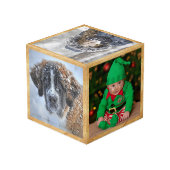 Cube Photo Cabine de journal Nom personnalisé Faux Wood Vinta (Angle arrière)