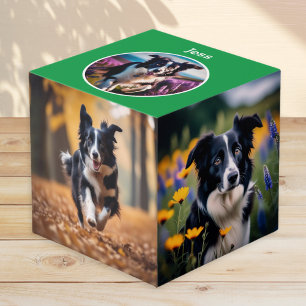 Cube Photo Cadeau Amoureux des chiens personnalisé Nom vert M