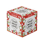 Cube Photo Cadre de pingouins de Noël (Angle arrière)