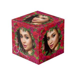 Cube Photo Cadre photo rose romantique pour amoureux