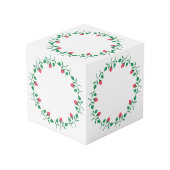 Cube Photo Cadre rond fleuri avec fleurs roses (Angle arrière)