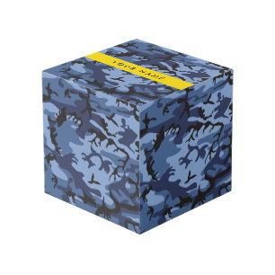 Cube Photo Camouflage Bleu Marine Personnalisez votre nom