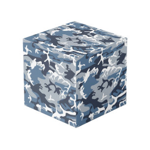 Cube Photo Camouflage neige hivernale bleue, Militaire, Armée
