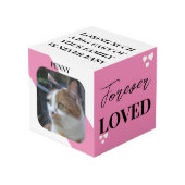 Cube Photo Chat Sympathy Keepsaké Pet Memorial photo rose (Angle devant)