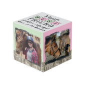 Cube Photo Cheval meilleur ami 4 photo rustique gris vert (Angle devant)