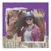 Cube Photo Cheval meilleur ami 4 photo rustique gris violet (Devant)