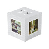 Cube Photo Chic Grey Monogramme Mariage Photo (Angle arrière)