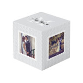 Cube Photo Chic Grey Monogramme Mariage Photo (Angle devant)
